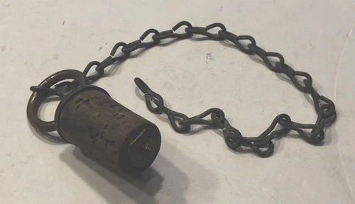 Original Complete Civil War Era Cork Canteen Stopper W/ Chain (.789”)