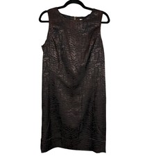 Michael Kors Sleeveless Sheath Cocktail Dress, black/brown Ocelot, Size