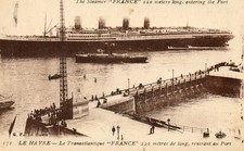 Cie Gle Transatlantique CGT French Line FRANCE entering Le Havre harbor
