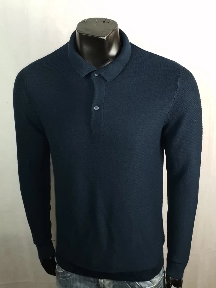 EDLER SELECTED HOMME HERREN POLO PULLOVER VINTAGE KNIT MERINO DESIGNER POLO 50 M - Bild 3 von 4