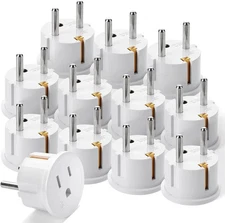 European Travel Plug Adapter, 12 Pack, European Plug Adapter, US to Europe Plug