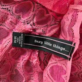 Victoria's Secret Sexy Little Things Womens Pink Lace Halter Neck Bodysuit Sz M