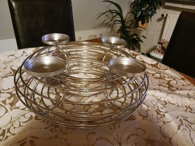 Adventkranz aus EDELSTAHL, D= 35 cm,H= 13  cm,gebraucht