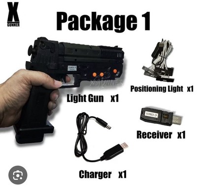 X-GUNNER 2.4G Wireless Light Gun for PC Arcade Mame Android Guncon.  New In Box.