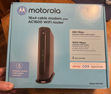 Motorola MG7540 16x4 Cable Modem and AC1600 WiFi Router Used