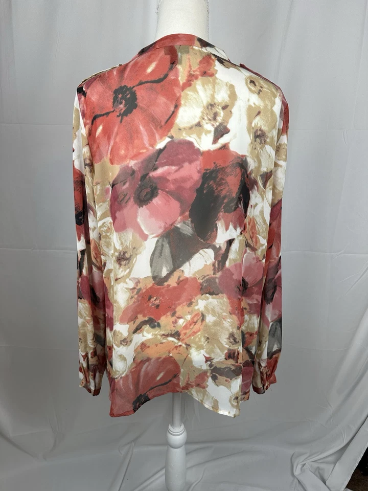 Blusa East 5th Semi Transparente Floral de Gasa Talla XL Foto 3 de 4