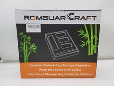 KUNABOO Bamboo Ziplock Bag Storage Organizer Storage Bag/Kitchen Bag Dispenser 