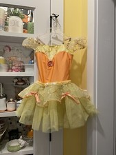 Revolution dancewear orange and yellow leotard tutu dress medium child
