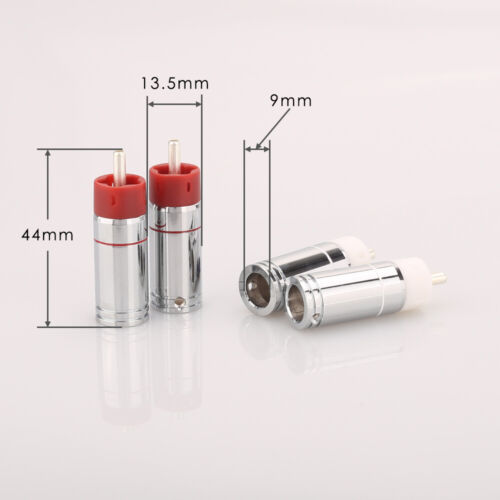 8PCS/Lot Tellurium Copper RCA Plug RCA Cable Connector HIFI Audio Cable Adapter - Picture 4 of 16