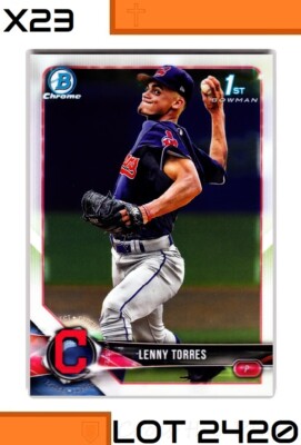 1-2018 BOWMAN DRAFT CHROME LENNY TORRES INDIANS CARD#BDC-8 QTY