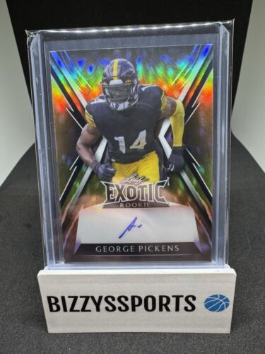 GEORGE PICKENS 2023 LEAF EXOTIC DEER SPOT AUTO RC SSP #1/3 PITTSBURGH STEELERS!