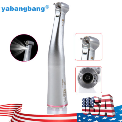 Dental 1:5 Fiber Optic Contra Angle Increase Internal 4 Spray LED Handpiece USA