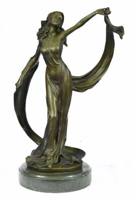 **CLEARANCE** Bronze Sculpture Statue Art Deco ~C. Mirval~Ribbon Dancer Nouvueau