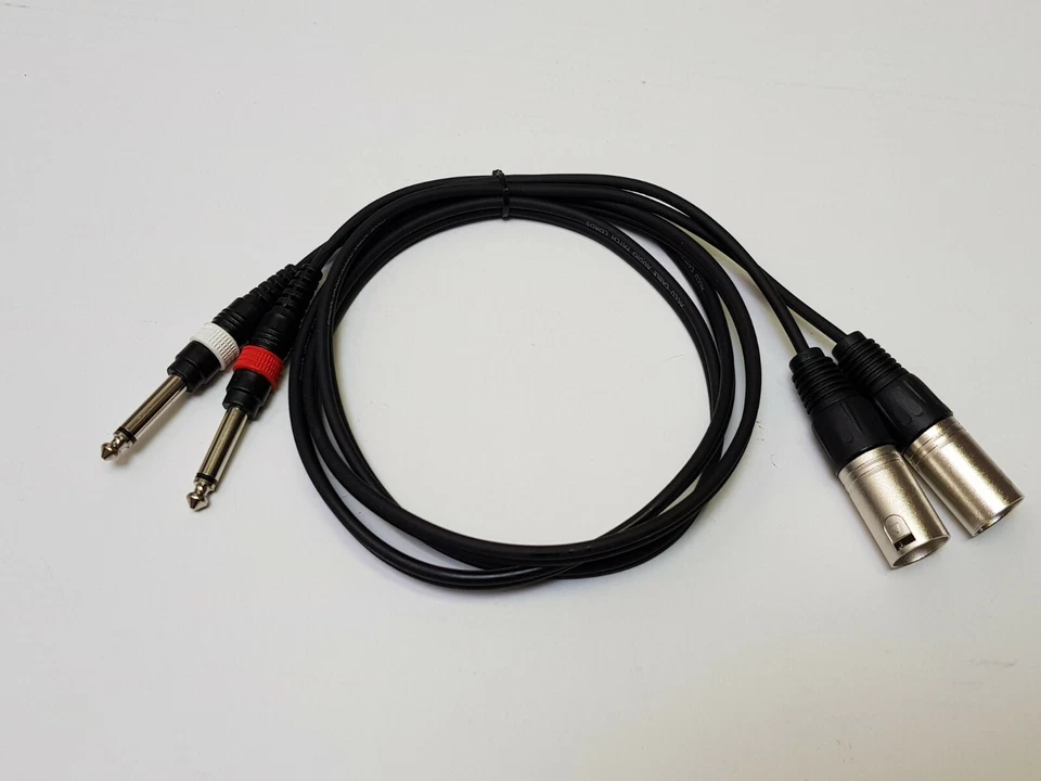 ADAPTER KABEL 2x  Klinke 6,3mm auf 2x XLR male 1,5m Verstärker Mischpult  NEU - Bild 3 von 4