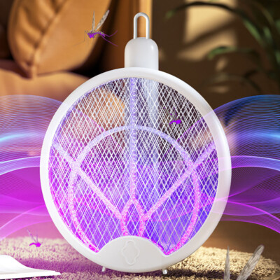 Rechargeable Electric Mosquito Fly Swatter Zapper Racket Bug Insect Killer Lamp