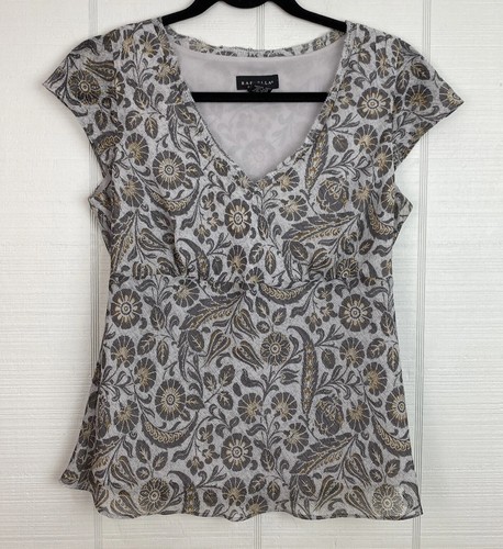 Haut Rafaella Manches Courtes Col Cowl Noir Et Blanc - Taille 2X - Occasion Très Bon état