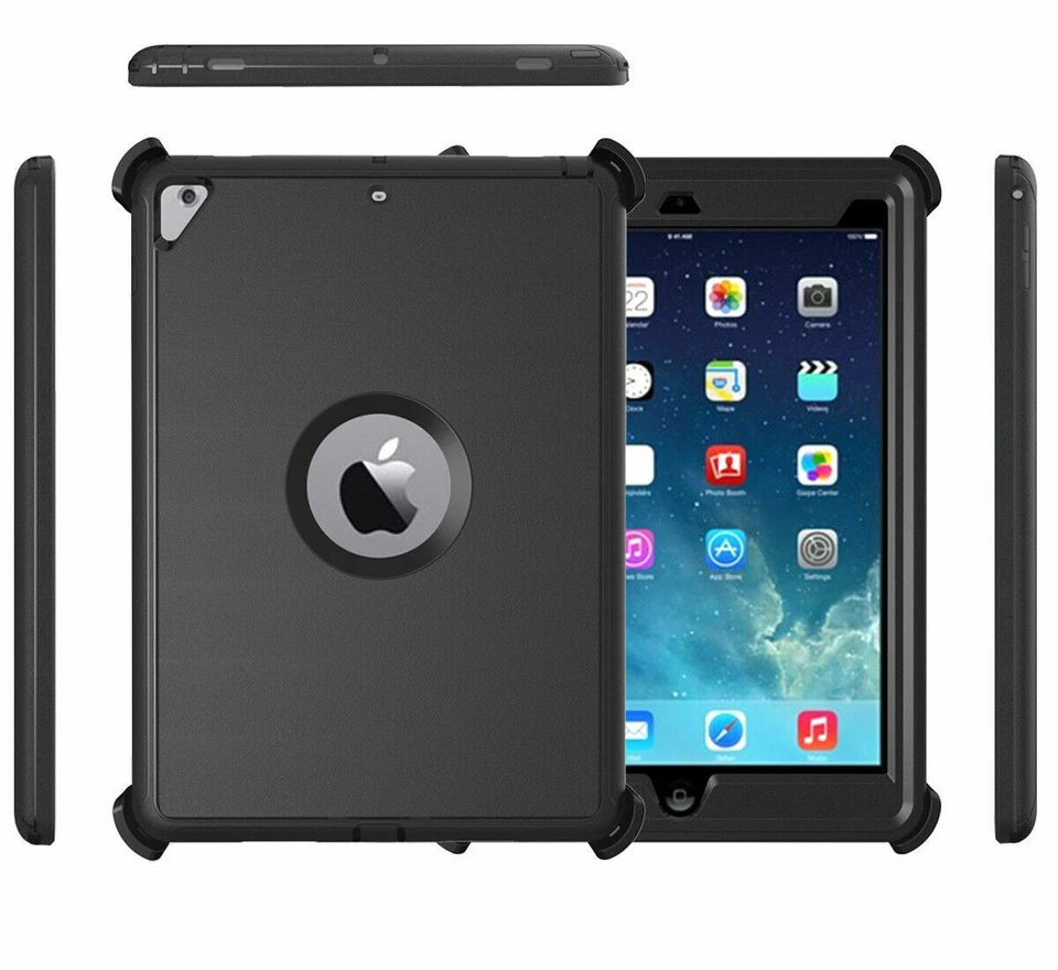 For Apple iPad 2/3/4 Shockproof Defender Dual Layer Hard Case Stand Clip COVER - Image 3 of 4