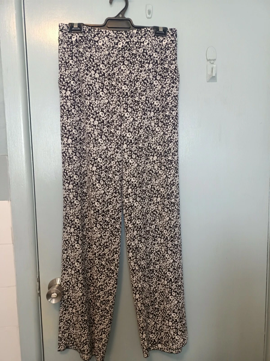 Black and white floral cheap pants