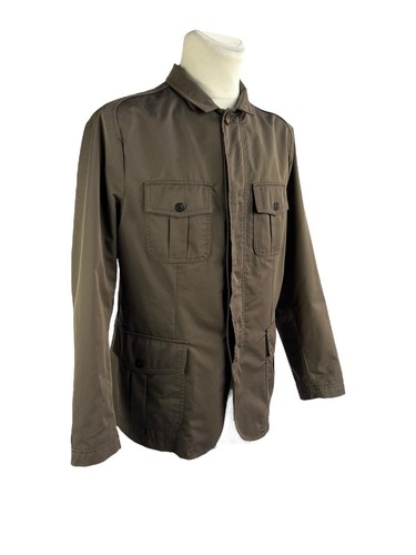 Etro Men's Multipockets Full Zip Button Military Jacket Olive Green Size L - Picture 2 of 17