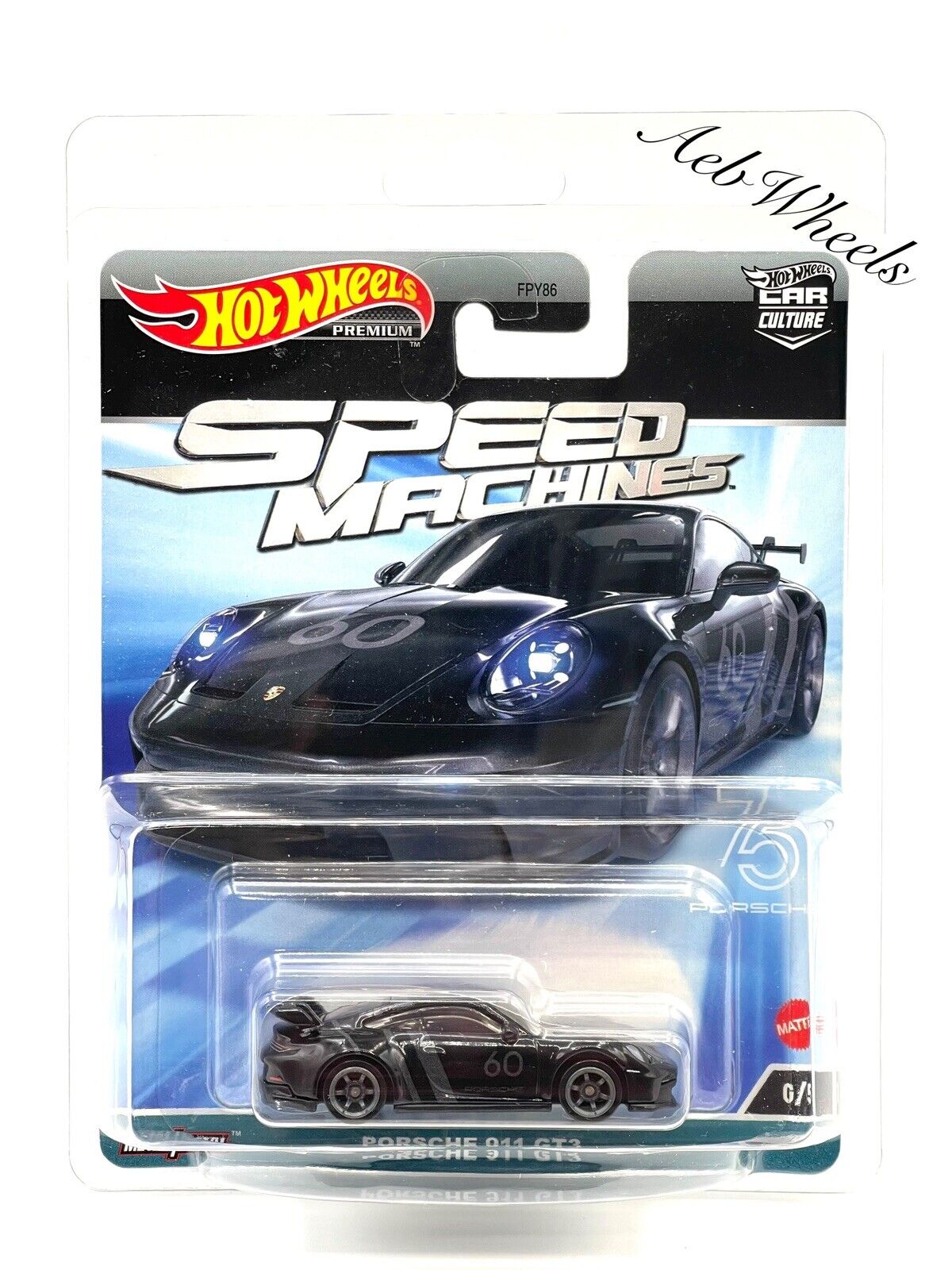Hot Wheels Premium Car Culture Speed Machines Porsche 911 GT3 (black CHASE)  0/5