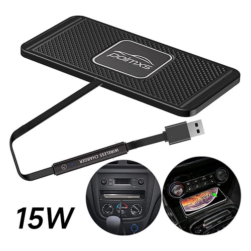 15W Fast Wireless Car Phone Charger Fast Charging Pad Mat For iPhone 14 Samsung - Picture 1 of 14