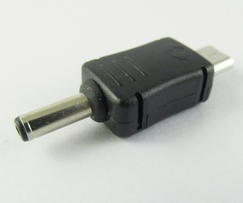 50pcs Micro USB Male to 1.35 x 3.5mm DC Male Plug Power Charger Adapter Black - Picture 4 of 4