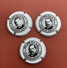 3 BOUCHONS DE CHAMPAGNE BOUCHER PÈRE ET FILS French Champagne Bottle Tops