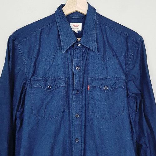 LEVI'S Mens Size M Blue Cotton Long Sleeve Shirt - Picture 2 of 10