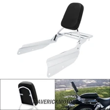 Rear Sissy Bar Backrest With Luggage Rack Pad Honda VTX 1300 1800 N R S T 02-09