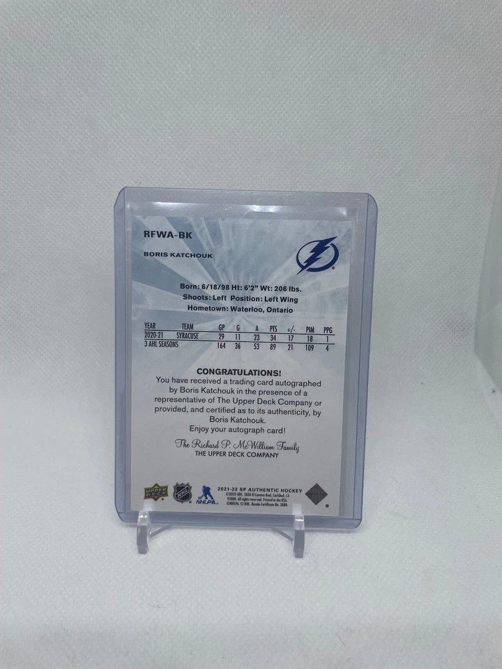 Boris Katchouk 2021-22 UD SP Authentic Future Watch Autograph /499 Lightning - Image 2 of 2