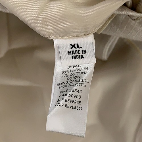 Calvin Klein Men's Size XL Slim Fit Off White Linen Blend Suit Jacket NWT - Picture 3 of 10