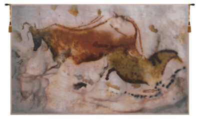 Vache et Cheval Belgian Tapestry Wall Hanging - Middle Ages Art Textile Decor