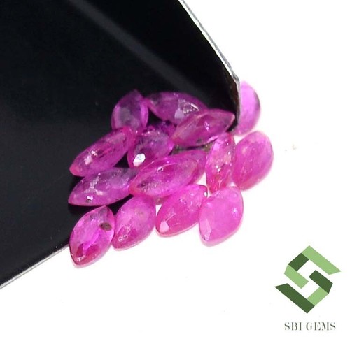 Lote de 4x2 mm de corte marquesa rubí natural 15 piezas 1,49 CTS piedras preciosas facetadas sueltas - Imagen 3 de 6