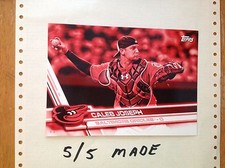CALEB JOSEPH #BAL-3 BALTIMORE ORIOLES 5/5 Made 2017 Topps 5X7 Red Version