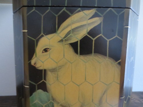 Charming Hand Painted Wooden Box Rabbits Velvet Lined Brass Hinges BEAUTIFUL - Picture 13 of 16