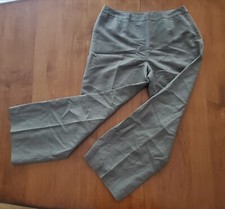 Kasper Pants Womens 12 Beige Linen Flat Front Side Zip High Waist