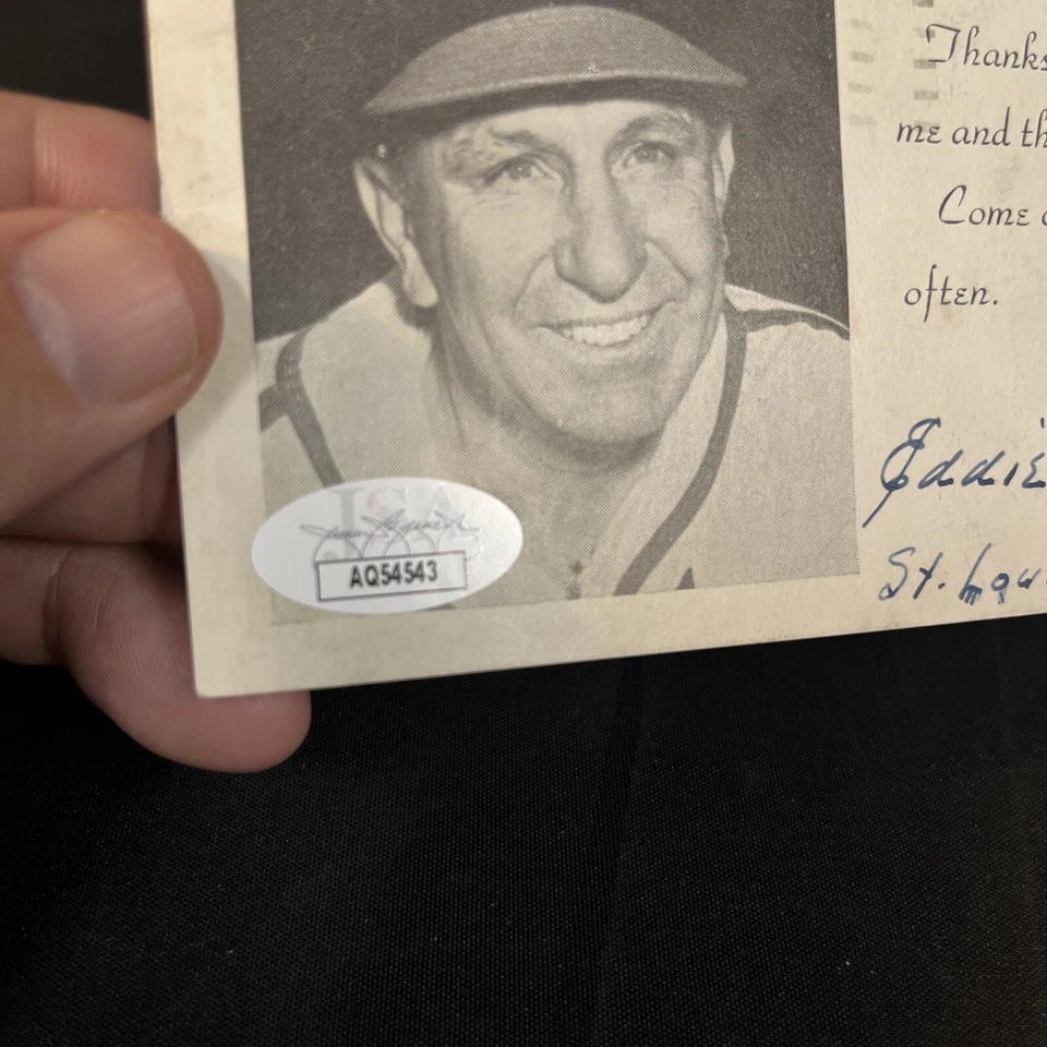 1950 Eddie Dyer signed autograph Postcard Cardinals MGR (d.1964) JSA Certified! - Image 3 of 4