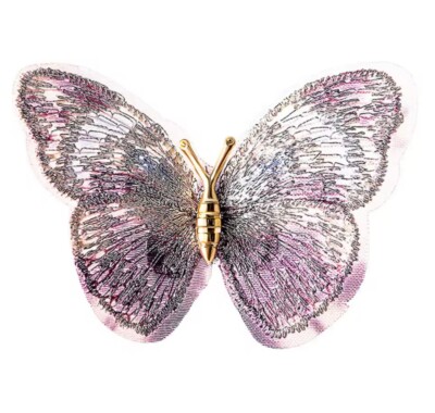 Neues Design Stickerei Seide Schmetterling Brosche moderner Stil Pin Farbe wählbar