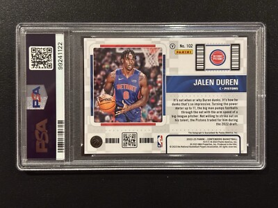 2022-23 Panini Contenders Jalen Duren Auto Variation RC #/99! PSA 