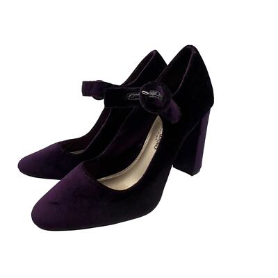 Christian Siriano women's purple velvet mary jane pumps heels, shoes  S0349