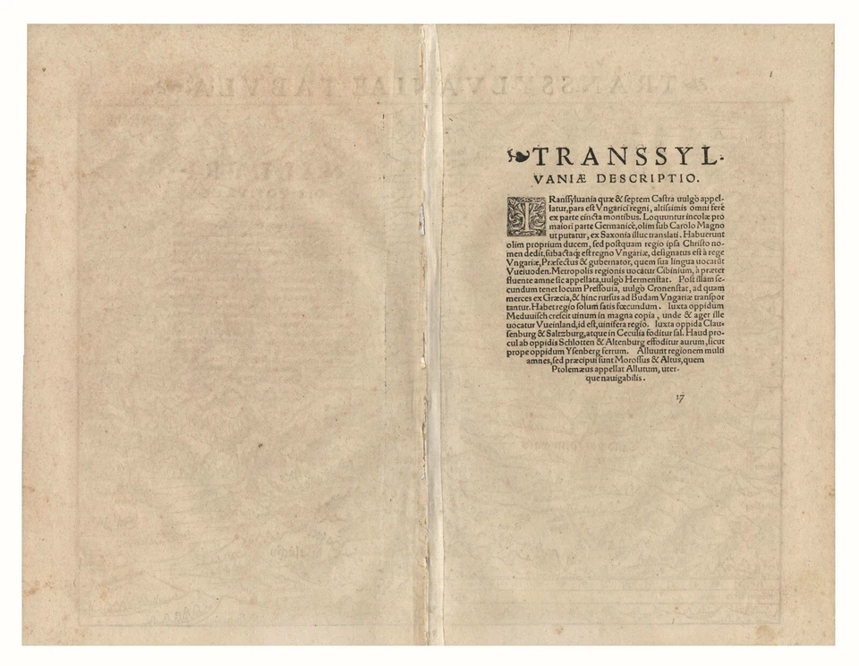 Map "Transsylvaniae Tabula" (Romania) Sebastian Munster, 1572 - Image 3 of 3