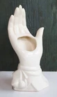 Vintage Nelson McCoy White Hand Shaped Pottery Planter or Vase USA 1940s