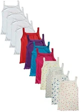 Girls Tank Top Cotton Camisole Undershirt Strap 4-Pack Toddler Kids White New 