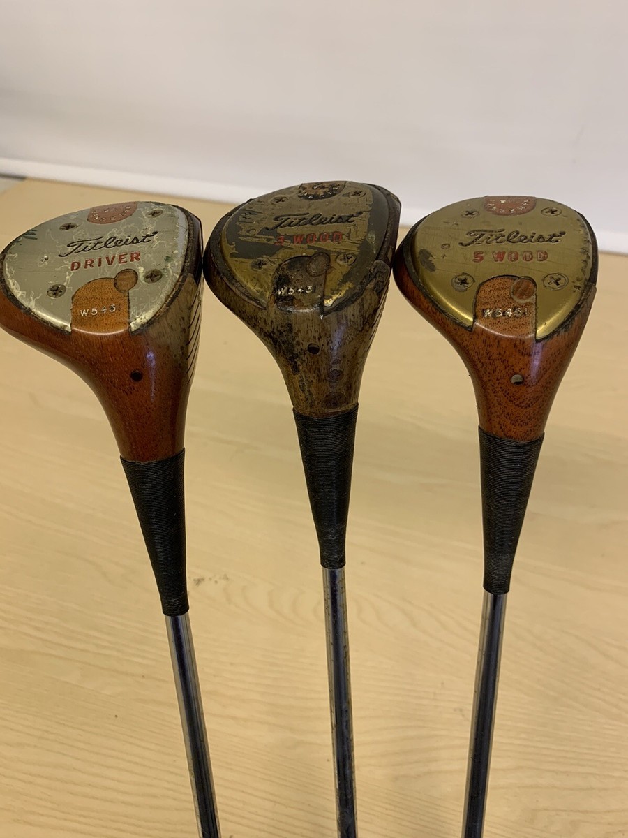 Vintage Rare Titleist Persimmon Woods Set W5451 / Oil Hardened