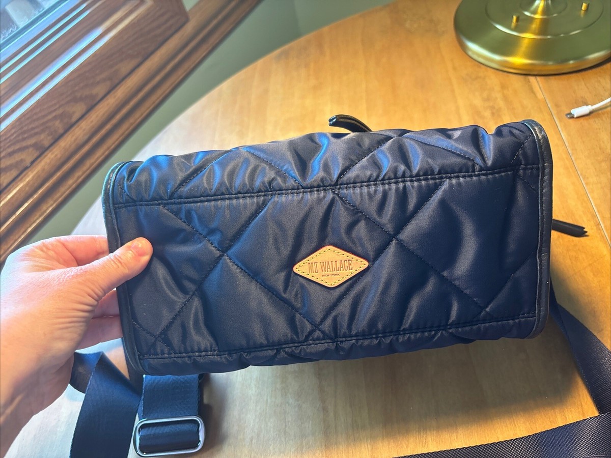 14p MZ WALLACE Quilted Madison ? Shopper Nylon Crossbody Navy | eBay