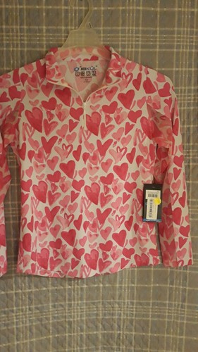 Neu mit Etikett IBKUL Golf Tennis 1/4 Reißverschluss Top XS rosa Activewear Langarm