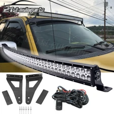 For Ford F150 SVT Raptor 52" Curved LED Light Bar Windshield Roof Bracket Kit