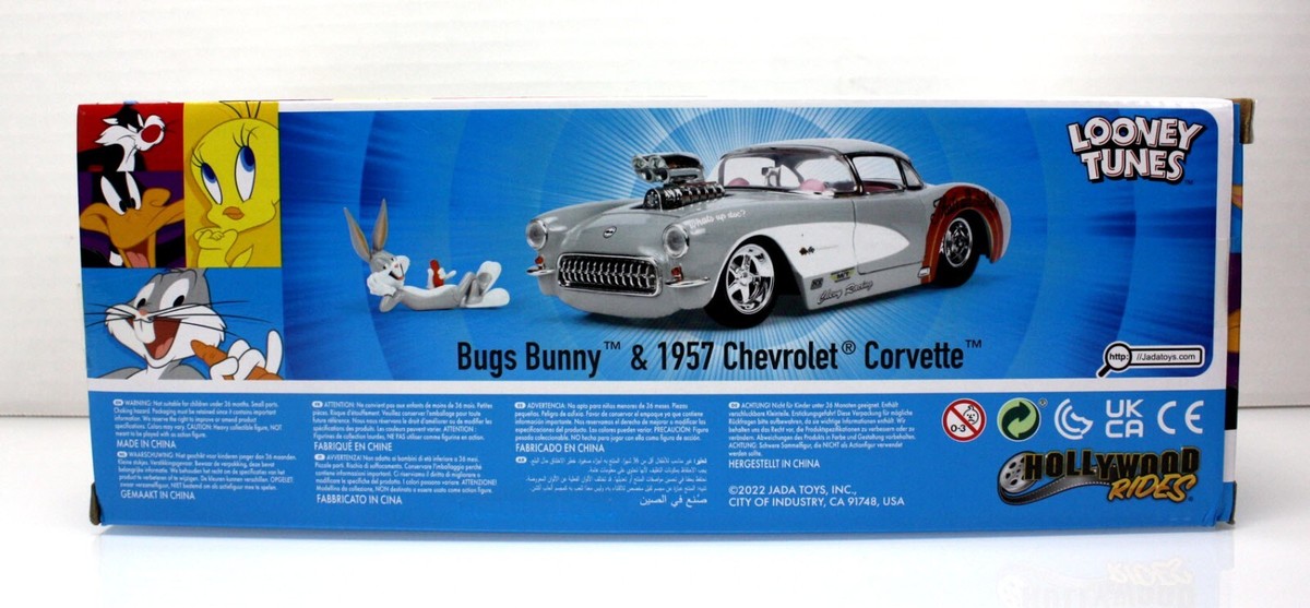 Jada Looney Tunes BUGS BUNNY & 1957 Chevrolet CORVETTE Car