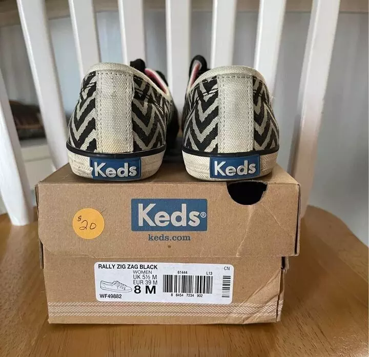 Keds Shoes For Women Rally Zig Zag Black White Size 8 M with