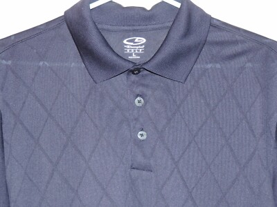 Champion Navy Blue Polo Shirt Men's SZ L Short Sleeve Golf Button